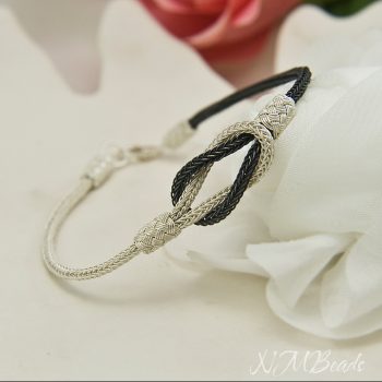 OOAK Love Knot Infinity Bracelet Fine Silver Wire Woven