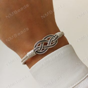 Celtic Love Knot Infinity Bracelet Fine Silver Nautical Hand Woven Timeless OOAK Jewelry