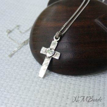 Artisan Cross Pendant With Heart Sterling Silver